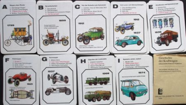 Altenburg Spielkarten "Geschichte der Kraftwagen" 1988 Cardgame (0813)